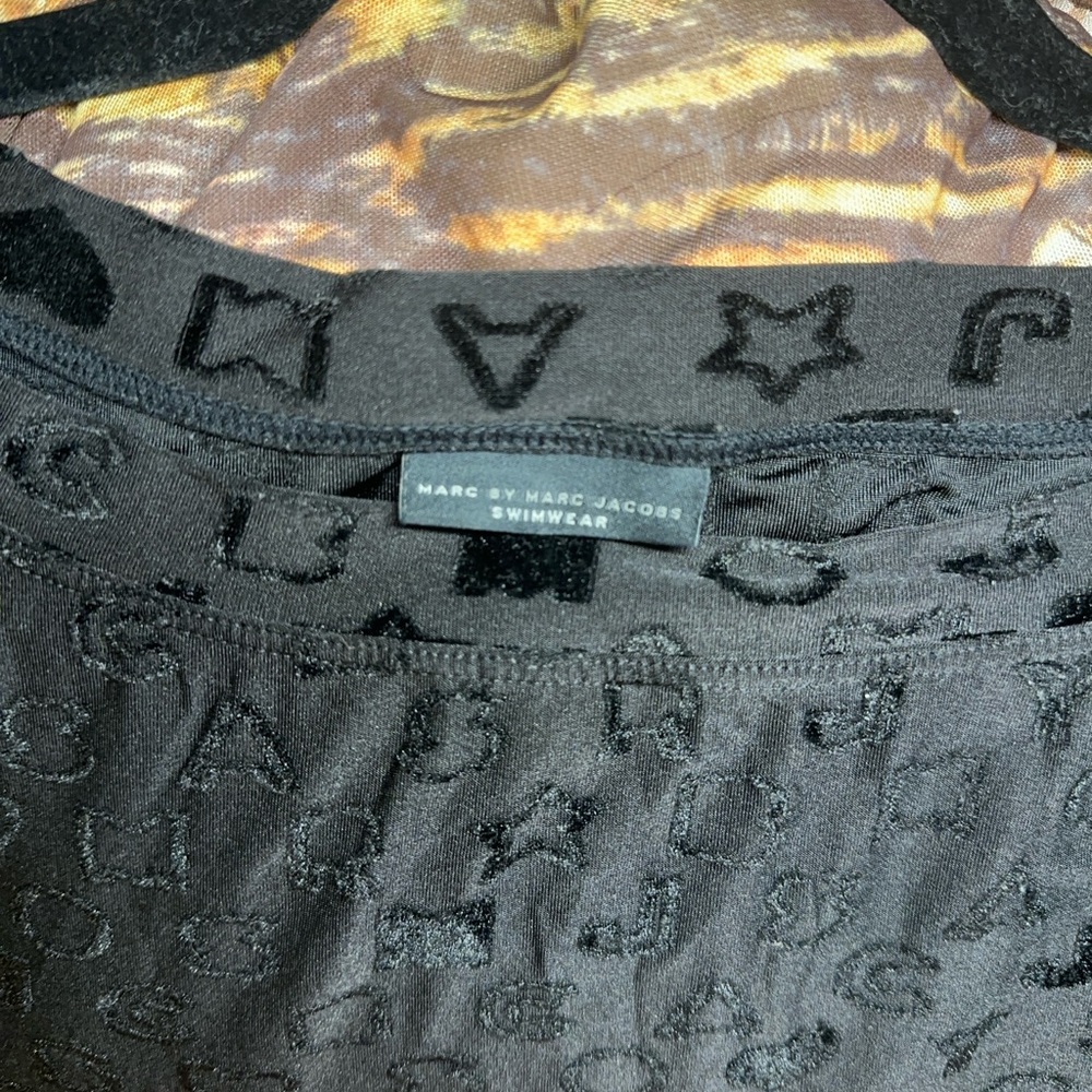 Marc by Marc Jacobs Black Logo Jacquard Swim Cover-Up